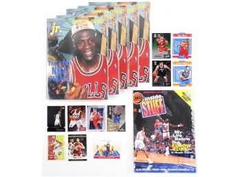 Cards -  Basketball - 5 Copies 1991 Tuff Stuff Jordan Issue  And Issue #1 NBA Inside Stuff With 9 Fleer  Cards