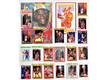 Cards - Basketball - Jordan, Michael - 25 Cards   Large 1991 Promo Card  1991 Magazine With Cut-out Cards