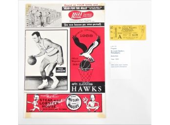 Sports Program - Basketball - 1959 St. Louis Hawks Vs Philadelphia - Hawks Were World Champions