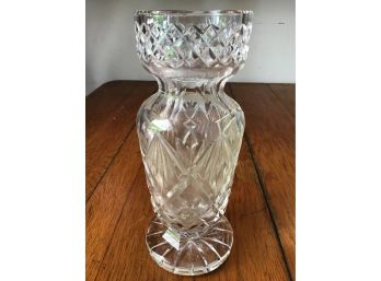 Cut Crystal Glass Vase 8.5'H