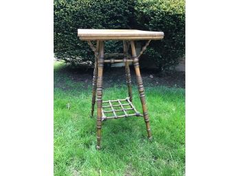 Antique Victorian Stand With Bobbin Leg And Stretchers