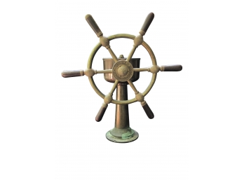 John Hastie & Co 18' Rosebank Ironworks Brass Ships Wheel Brown Bros & Co, Ltd