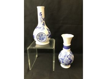 Spode, Blue And White Vases