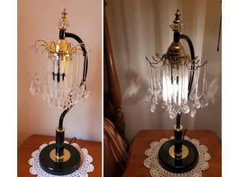 A Pair Of Touch Lamps With Faux Crystals 25' High