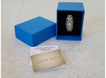 Beautiful HSN Heidi Daus Signature Collection 925 Sterling Silver & Rhinestone Cocktail Ring - Size 7