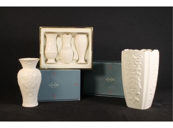 Group Of Five Lenox Vases - New Old Stock