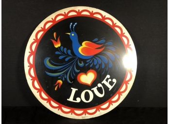 Vintage Pennsylvania Dutch Love Bird & Tulip Hex Sign