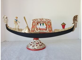 Vintage L.A.P. Brevettato Animated Lighted Musical Italian Gondola