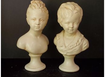 Vintage Pair Of Chalkware Busts Figurines