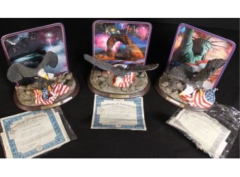 The Bradford Exchange Limited Edition Celebrating America's Glory Eagle Statues - Set Of Three