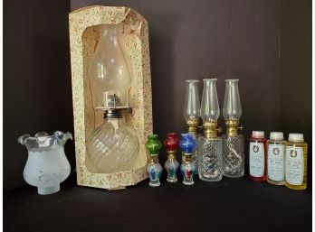 Oil Lamps & Lamp Oil Assortment - All New Old Stock - Lamplight Farms, Kaadan And More