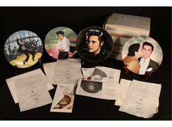 Lot Of Four Elvis Collector Plates With Elvis & Gladys, Elvis At Graceland, Love Me Tender & Jailhouse Rock