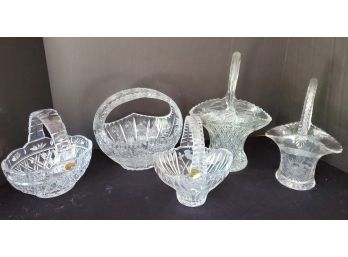 Vintage Crystal & Art Glass Basket Style Dishes, Vases - Princess House