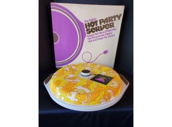 Funky Vintage The Salton Hot Party Server Round Floral Topped Heating Tray In Original Box