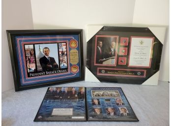 New Living Presidents Colorized $2 Bill Folio, President Barack Obama Inauguration And 44th President Coins