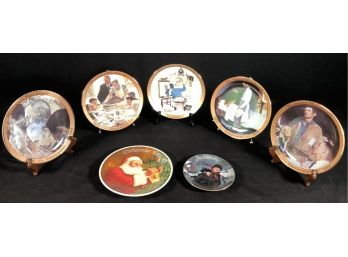 Vintage Group Of Seven Norman Rockwell Collectors Plates Lot #6