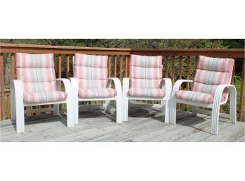 Group Of Four Outdoor Patio Chairs With Cushions