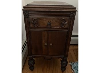 1930s One Drawer Two Door Walnut Cabinet