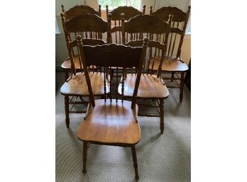 Pressed Back Mixed Wood Chairs