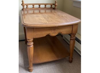 Colonial Style Maple Side Table With Gallery