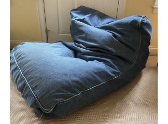 Pottery Barn Denim Floor Poof Chair