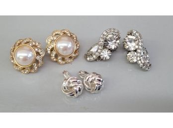 Vintage Costume Clip On Earrings