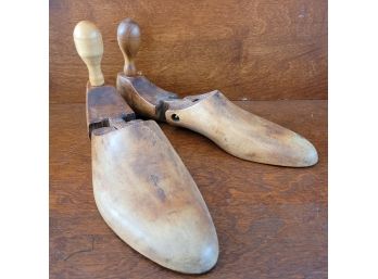 Antique Left And Right  Wooden Shoe Stretchers