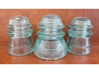 Vintage Whitall Tatum Insulators No. 1 & 2