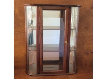 Mahogany Wall Mount Or Counter Top Mirror Backed Display Case