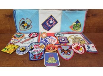 Vintage Boy Scouts Of America Neckercheifs And Patches Lot 1