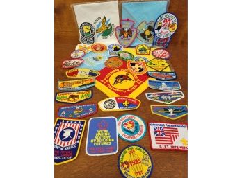 Vintage Boy Scouts Of America Neckercheifs And Patches Lot 5