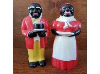 Vintage Americano Aunt Jemima And Uncle Mose  Salt And Pepper Shakers