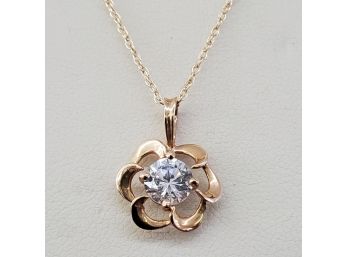 14k Gold CZ Pendant