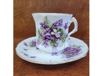 Vintage Hammersley Victorian Violets Teacup And Saucer Spode Group England