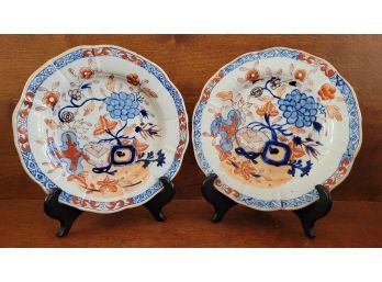 Pair Of Antique Masons Ironstone Plates