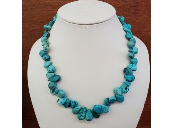 18 Inch Turquoise Necklace With Sterling Clasp