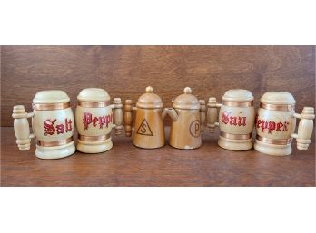 Vintage Wooden Salt And Pepper Shakers