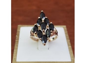 10 K Gold Onyx Cocktail Ring Size 6.5  - 3.4g