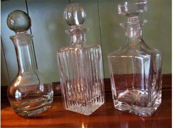 Lot Of 3 Decanters