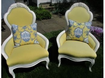 Pair Of  Victorian Slipper Chairs