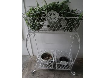 Lovely White Iron Plant Holder