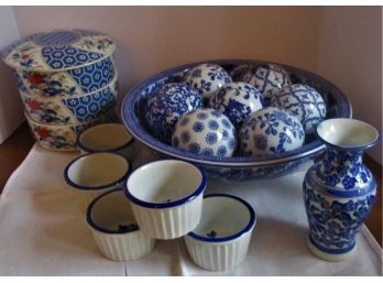 Lot Of Blue And White Porcelain