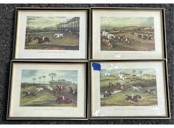 4 FRAMED VICTORIAN HUNT PRINTS