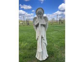 PLASTER GARDEN STATUE OF AN ANGEL