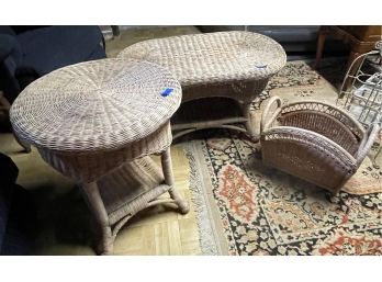 3 PIECES WICKER INDOOR OUTDOOR FURNITURE