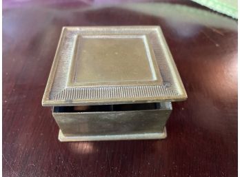 ANTIQUE BRASS BRADLEY AND HUBBARD STAMP BOX