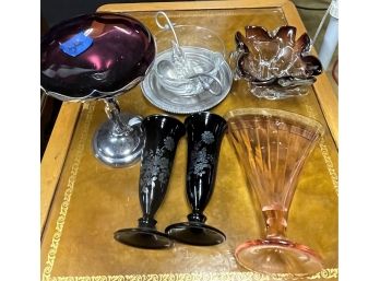 BETTER LOT OF VINTAGE GLASSWARE INCLUDES ART NOUVEAU AND MURANO