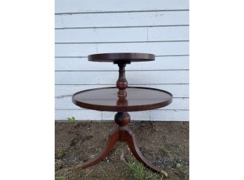 2 TIER MAHOGANY TABLE