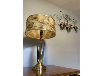 Retro Atomic Fiberglass And Brass Lamp (lot 2 Of 2)