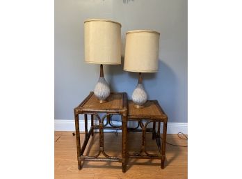 Pair Of Vintage F.A.I.P Ceramic Table Lamps